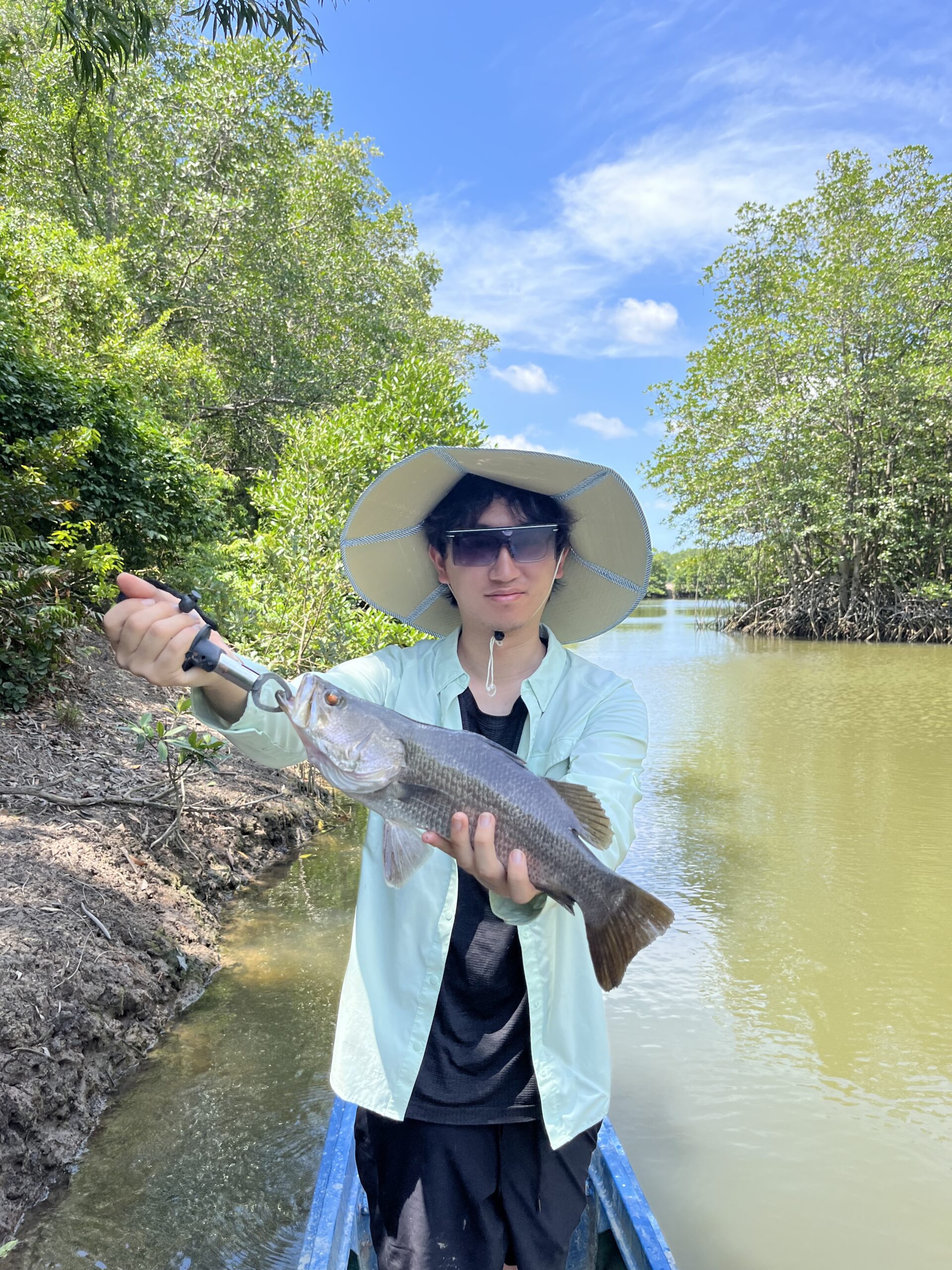 Barramundi caught on lures on Vietnam Mangrove Fishing Tour