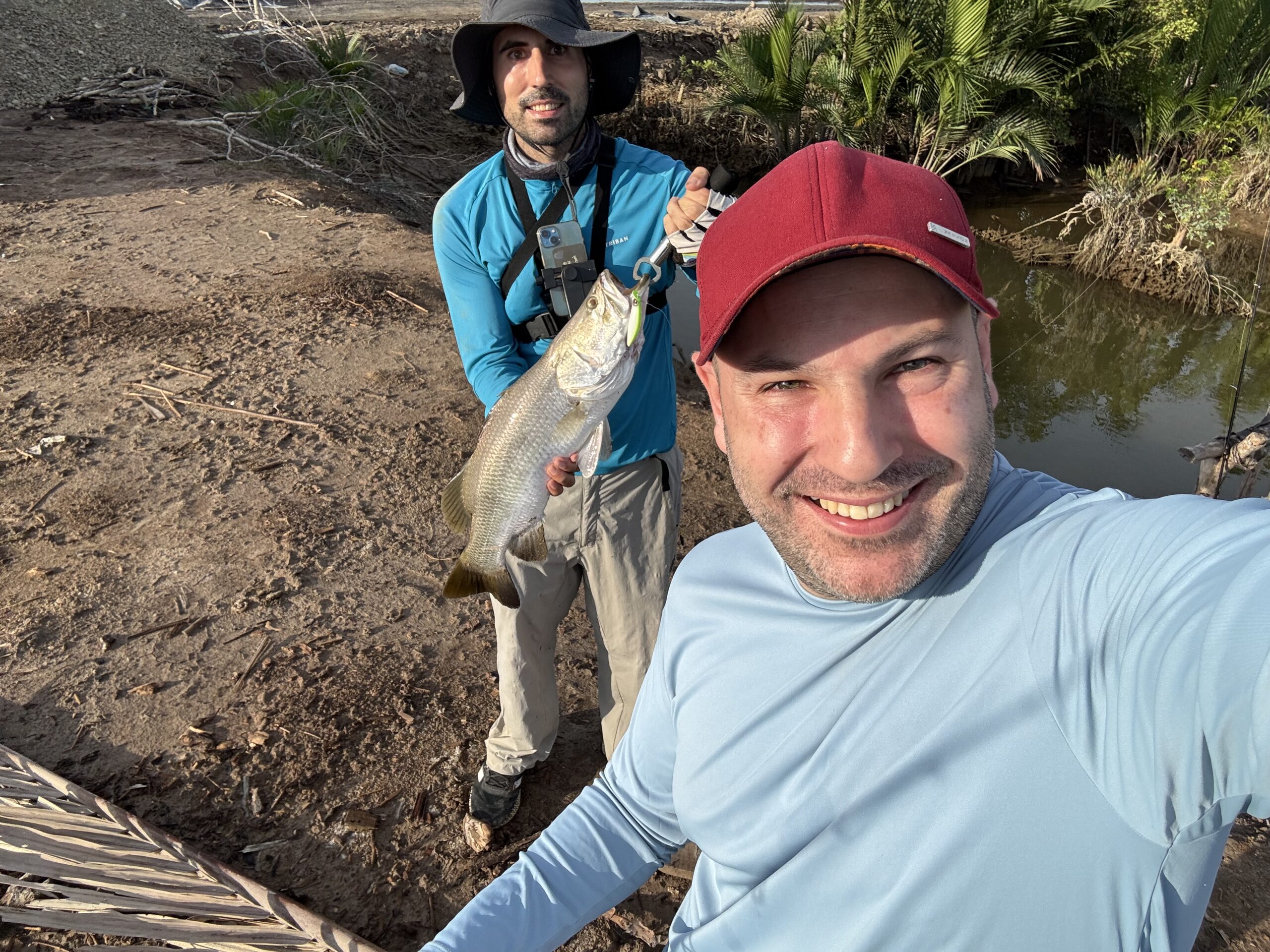 Angler Holding Catch from Saltwater Lakes in Vietnam
